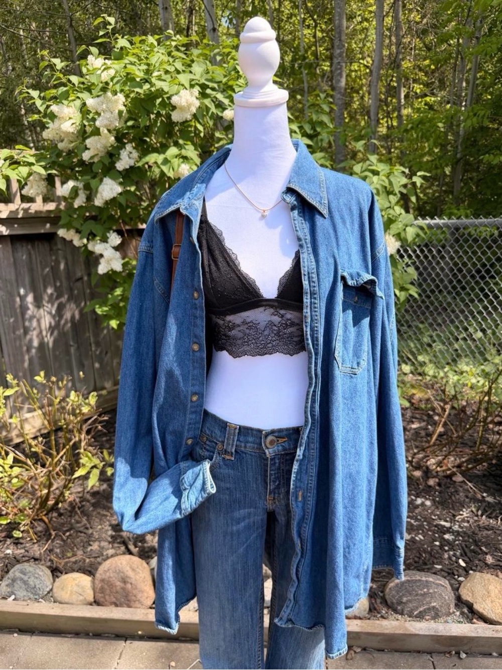 Vintage Back Country Clothing Co Denim Inspired Button Up